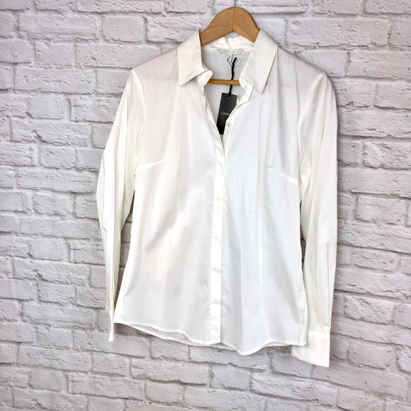 NWT White CASSIS Blouse Size Medium - Picture 1 of 5